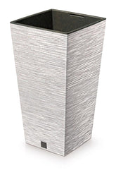 Prosperplast Furu Square Eco Wood Planter 29.5x29.5x55cm - Eco White